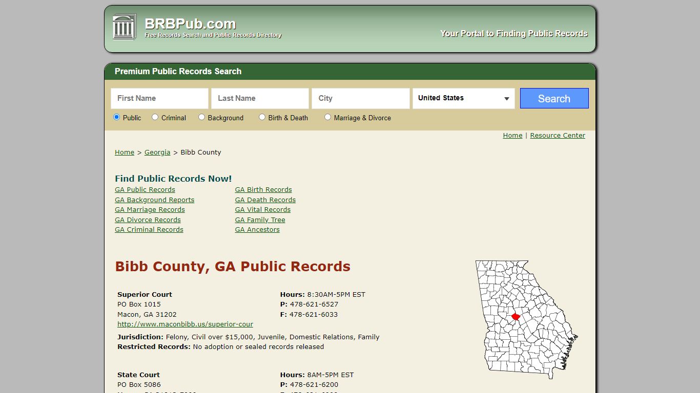 Bibb County Public Records | Search Georgia Government Databases - BRB Pub